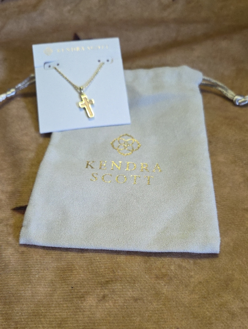 Kendra Scott Gold Tone Cross Pendant Necklace